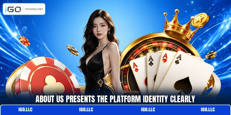 About us presents the platform identity clearly