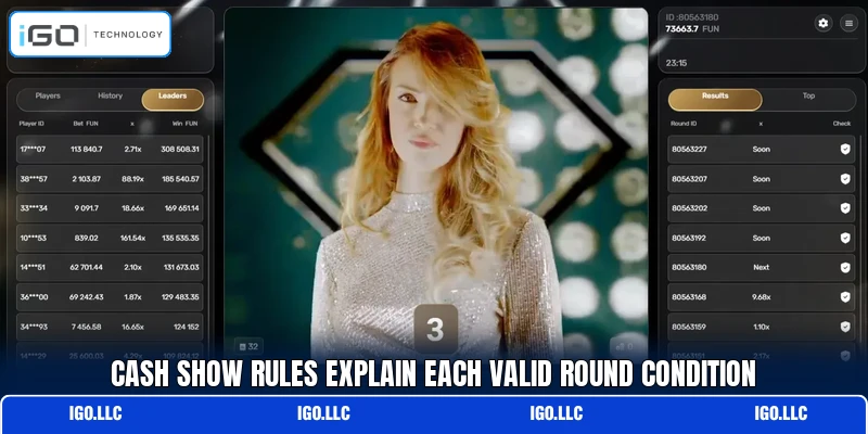 Cash Show rules explain each valid round condition