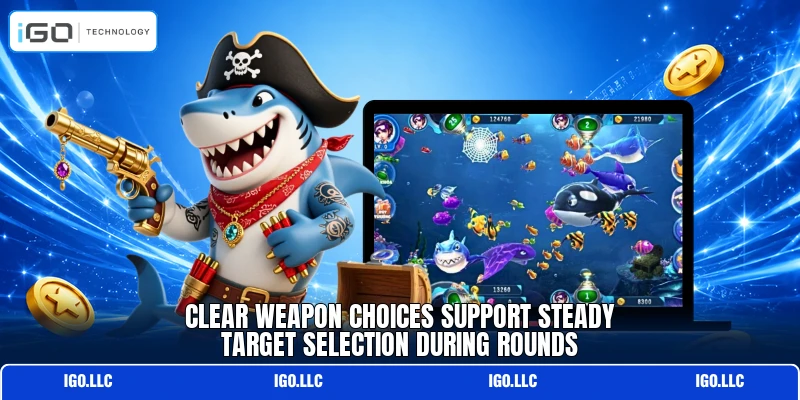Clear weapon choices support steady target selection during rounds