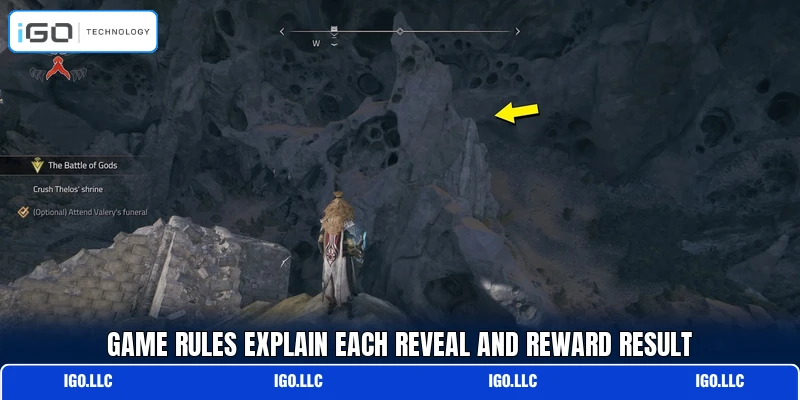 Game rules explain each reveal and reward result