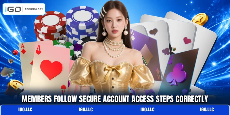 Members follow secure account access steps correctly
