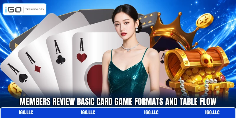 Members review basic card game formats and table flow