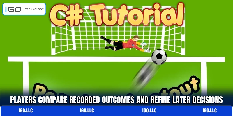 Players compare recorded outcomes and refine later decisions
