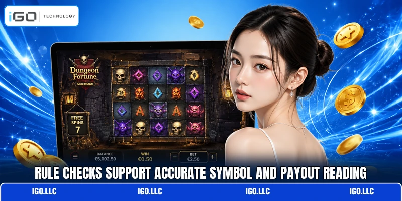 Rule checks support accurate symbol and payout reading