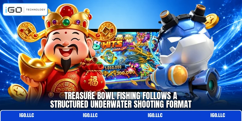 Treasure Bowl Fishing follows a structured underwater shooting format