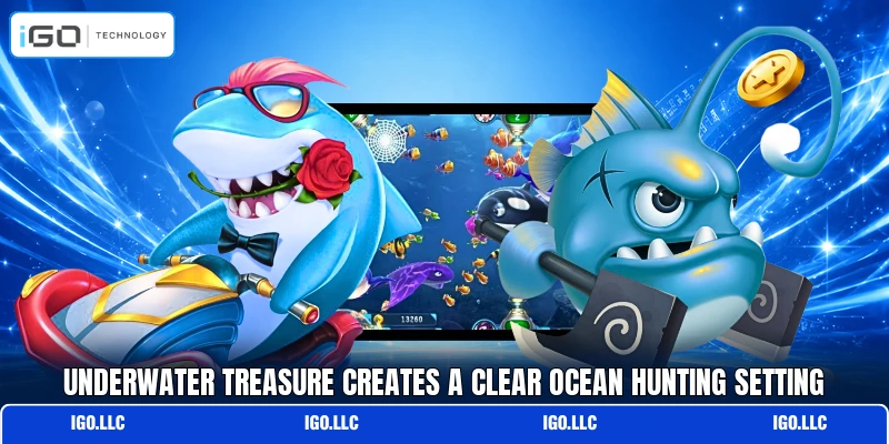 Underwater Treasure creates a clear ocean hunting setting